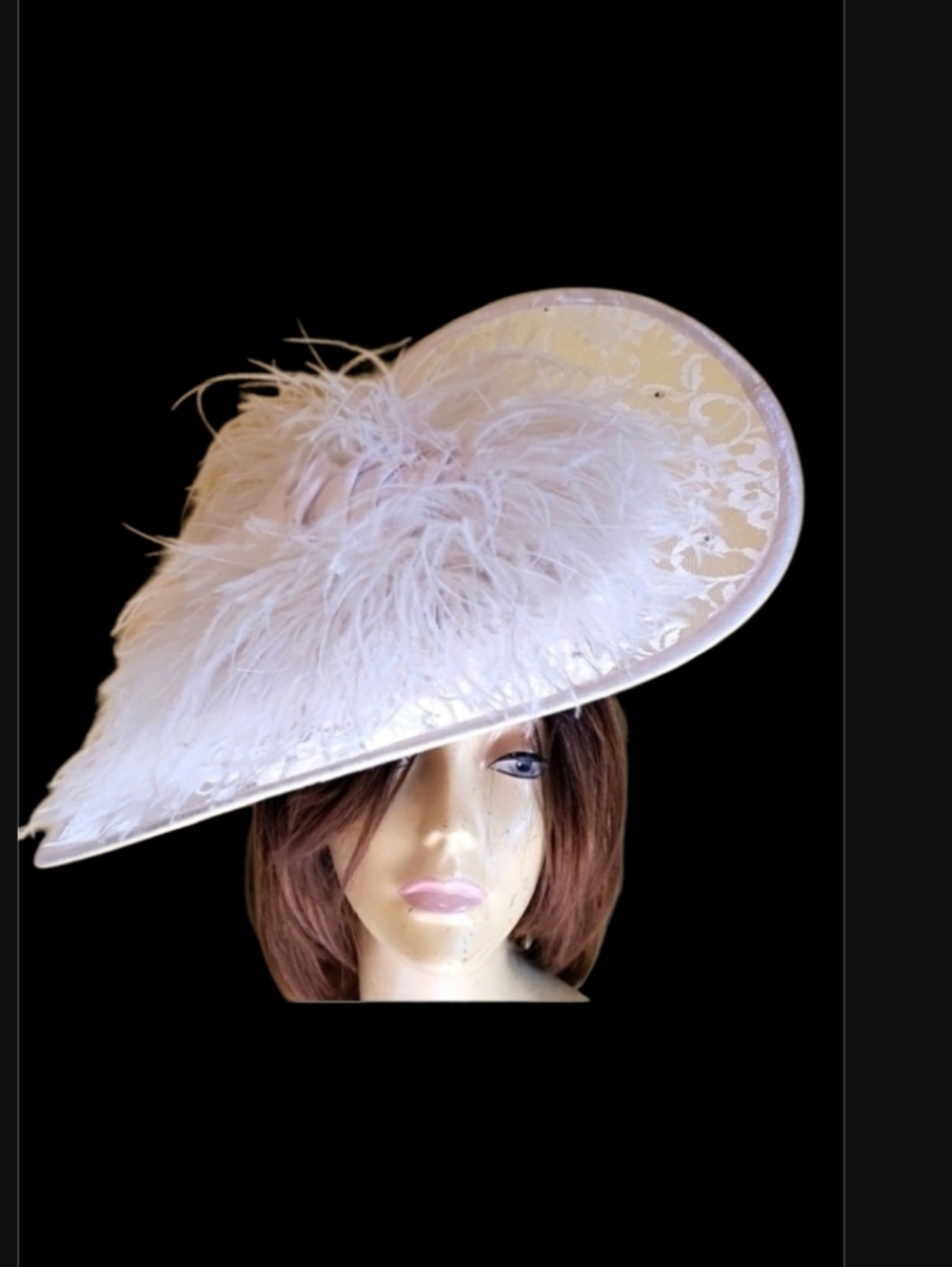Vintage WHITE‎ FEATHER DERBY CHURCH TEA VINTAGE HAT